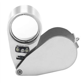 Powcan 40X Loupe Bijoutier Loupe de Poche Pliable Loupe Éclairante avec Lumière LED et UV Lampe