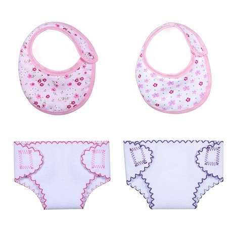 ZWOOS Bavoirs pour Poupée et Couches pour Baby Poupée