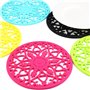 IPHOX 3 Set Silicone Tapis à Dessous de Tapis Intressement Sculpté Multi-Usage - sous-Verres Durables Non Slip Isolés (Black-TY)