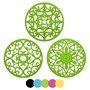 EANE IPHOX 3 Set Silicone Tapis à Dessous de Tapis Intressement Sculpté Multi-Usage - sous-Verres Durables Non Slip Isolés (Gree
