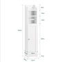 SoBuy® FRG177-W Support Papier Toilette Armoire Toilettes Porte Brosse WC Meuble de Salle de Bain sur Pied en Bois – Blanc