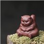 LUYIYI Figurines d'animaux en céramique créatif Violet Argile Tea Pet Jolie Kung Fu Petite Angry Cat Artisanat Accueil Décoratio