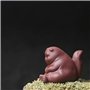 LUYIYI Figurines d'animaux en céramique créatif Violet Argile Tea Pet Jolie Kung Fu Petite Angry Cat Artisanat Accueil Décoratio