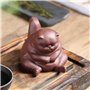 LUYIYI Figurines d'animaux en céramique créatif Violet Argile Tea Pet Jolie Kung Fu Petite Angry Cat Artisanat Accueil Décoratio
