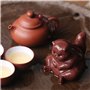 LUYIYI Figurines d'animaux en céramique créatif Violet Argile Tea Pet Jolie Kung Fu Petite Angry Cat Artisanat Accueil Décoratio