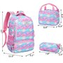 Sac Ecole Fille Sac a Dos Scolaire Fille Cartables Enfant Primaire pour l'école Loisir Voyage 3 en 1 Sac Sirène+Sac à Lunch+ Tro