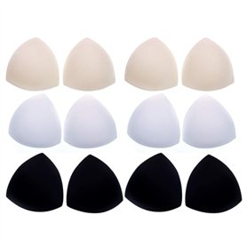JZK Lot de 6 Paires de Coussinets de Soutien-Gorge en Mousse Amovibles triangulaires pour Maillots de Bain Soutien-Gorge Bikini