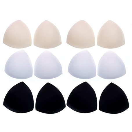JZK Lot de 6 Paires de Coussinets de Soutien-Gorge en Mousse Amovibles triangulaires pour Maillots de Bain Soutien-Gorge Bikini
