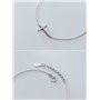 Bracelet en Argent S925, Bijoux de Main de Mode Croix Pleine de Diamants Simples Fémininsbracelet en argent s925