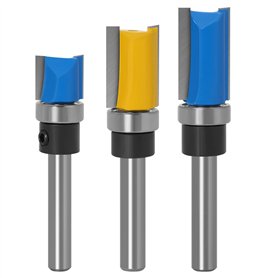 WSOOX 6 mm Tige Fraise à Affleurer 3PCS Fraises de Fraisage Pièces Flush Garniture Fraise Outils de Fraisage de Menuiserie Brico