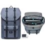 KAUKKO Sac à Dos pour Loisirs/Affaire/Scolaire pour 15 Pouces Ordinateur Portable 27 * 17 * 47 cm, 21.57 L (Gris JNL-D3-09)