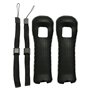 2 coques noires en silicone avec dragonne pour manette Nintendo Wii
