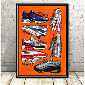 Aymsm Mur Art Basketball Chaussures Sneakers Chaussures Affiche Image Affiche et Impression Toile Peinture Chambre Décoration de