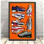 Aymsm Mur Art Basketball Chaussures Sneakers Chaussures Affiche Image Affiche et Impression Toile Peinture Chambre Décoration de