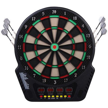 HOMCOM Cible Jeu de flechettes électronique Professionnel 27 Jeux 243 Variations - Fléchettes pour 1 à 16 Joueurs