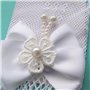 SwirlColor Courts élégantes Satin Bow trous Gants résille poignet Gants Longueur de fille pour Flower Girls