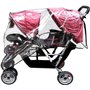 Habillage de Pluie pour Poussette Double Universelle Housse de Pluie Transparent Couverture Anti-Pluie/Protection Pluie et Vent