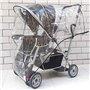Habillage de Pluie pour Poussette Double Universelle Housse de Pluie Transparent Couverture Anti-Pluie/Protection Pluie et Vent 