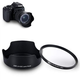 EW63C Pare-Soleil Baïonnette avec Filtre UV pour Canon RF-S 14-30mm F4-6.3 sur Caméra EOS R50 V