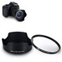 EW63C Pare-Soleil Baïonnette avec Filtre UV pour Canon RF-S 14-30mm F4-6.3 sur Caméra EOS R50 V