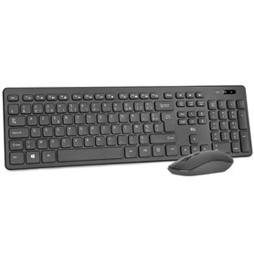 Rii RK200 Ensemble Clavier Souris sans Fil bureautique Clavier de Bureau 2.40Ghz AZERTY(Version Française) avec Taille Complète