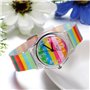 JewelryWe Montre Quartz Enfant Etudiant Chiffre Cadran Rond Bracelet Plastique Gel de Silice Couleur Coloré avec Sac Cadeau