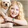 JewelryWe Montre Quartz Enfant Etudiant Chiffre Cadran Rond Bracelet Plastique Gel de Silice Couleur Coloré avec Sac Cadeau