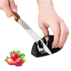Hanmir Aiguiseur de Cuisine Professionnel 2 en 1 Manuel Aiguiseur pour Couteaux en Acier Inoxydable et céramique de Toutes Taill