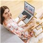 SONGMICS Table de lit pliable en bambou pour PC portable inclinable 55 x 35 x 29 cm LLD002