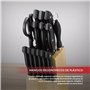 RENBERG Tenessy | Couteaux de cuisine | set complet de 15 pièces avec support en bois | parfait pour couper tous types d'ingrédi