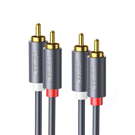 UGREEN 2M Câble RCA 2 Mâle vers 2 Mâle Câble Cinch Audio Stéréo Compatible avec Lecteur DVD Platine CD Haut Parleur Amplificateu