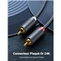UGREEN 2M Câble RCA 2 Mâle vers 2 Mâle Câble Cinch Audio Stéréo Compatible avec Lecteur DVD Platine CD Haut Parleur Amplificateu