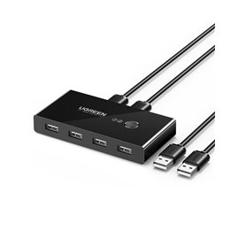 UGREEN USB 2.0 Switch Ports pour 2 PC Entrées 4 Sorties Commutateur pour Clavier Souris Disque Dur Externe Imprimante Scanner Câ