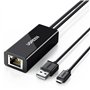 UGREEN Adaptateur Réseau Micro USB vers RJ45 Ethernet Compatible avec Chromecast Google Home TV Stick Câble Alimentation 1M