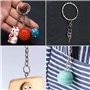 LEEQ 50 pièces Porte-clés Anneaux Split Porte-clés avec chaîne à maillons, 50 pièces Anneaux Ouverts et 50 pièces tiges à vis po