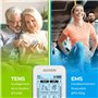 AUVON 4 Canaux Appareil d'électrostimulation EMS/TENS pour le soulagement de la douleur, avec 24 modes de electrostimulateur mus