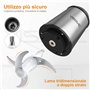YISSVIC Hachoir de cuisine électrique 2 L, 2 x 4 lames 500 W hachoir électrique mixeur multifonction avec bol en acier inoxydabl