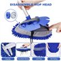 URAQT Brosse Lavage Voiture Télescopique, 160cm Nettoyage à Manche Long Vadrouille, 3en1 Microfibre Balai Pinceau, avec 2 têtes 