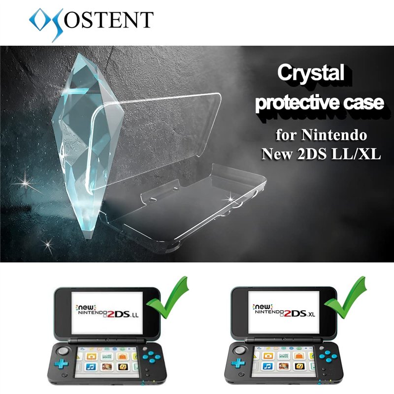 Image secondaire de OSTENT Coque de protection transparente pour console Nintendo 2DS LL/XL, transparent, Trousse de beauté
