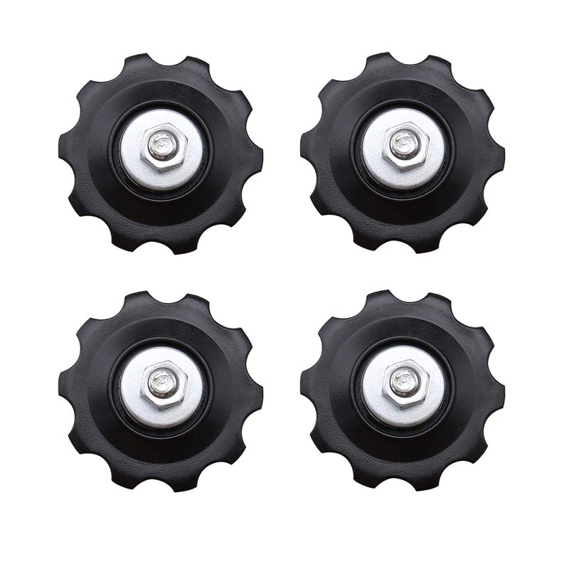 Create idea 4pcs 10T Kit de Roues Jockey Poulie de Mécanisme Vélo pour Dérailleur 5/6/7/8 Vitesses Écrou Rondelles Raccords