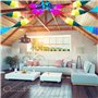 4Pcs Guirlandes Décoration Bannière Colorées Banderole Feston Papier Cellulaire Trèfle à Quatre Feuilles Arc-en-Ciel Carnaval Fê