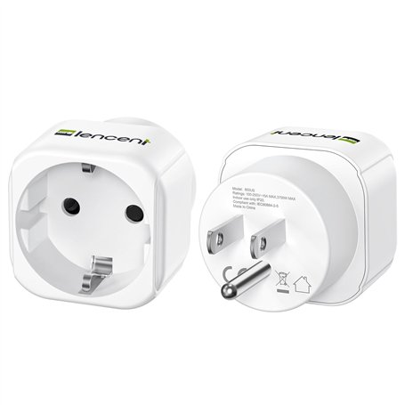 LENCENT 2X Adaptateur Prise Americaine USA États-Unis Canada