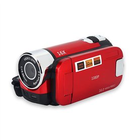 Socobeta Caméscope Numérique Caméra Vidéo Caméscope 16x HD 32g Carte Mémoire Externe Rotation de 270°(Rouge)