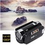 Socobeta Caméscope Numérique Caméra Vidéo Caméscope 16x HD 32g Carte Mémoire Externe Rotation de 270°(Le Noir)