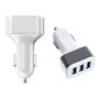 VG - Chargeur Voiture - Triple Ports USB 12/24V - Permet de recharger les appareils USB en Roulant - 1 Prise Allume Cigare 12-24