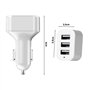 VG - Chargeur Voiture - Triple Ports USB 12/24V - Permet de recharger les appareils USB en Roulant - 1 Prise Allume Cigare 12-24