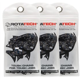 Rotatech 3 Chaînes de tronçonneuse de 35 cm Pas