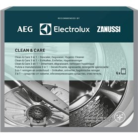 AEG M3GCP400 9029799187 Clean and Care Lot de 6 nettoyants et nettoyants pour machine à laver et lave-vaisselle