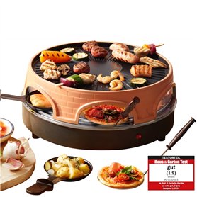 Emerio PO-113255.4 Four à raclette et à pizza Terre cuite/Noir One Size