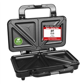 Emerio Double appareil à croque-monsieur triangulaire sans BPA - Facile à nettoyer - Anti-adhésif - Chauffe rapidement - 900 W -